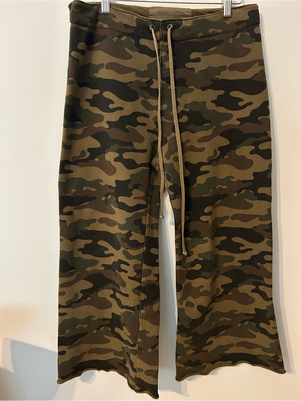 Nili Lotan Kiki Wide-Leg Camo Drawstring Pants MEDIUM